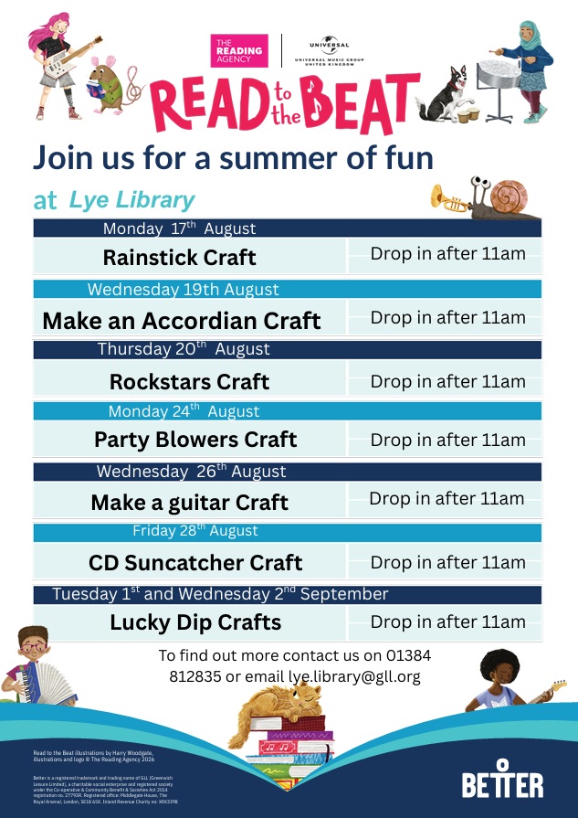 Lye Library - Summer Reading Challenge Activities 17 August-2 September 2026